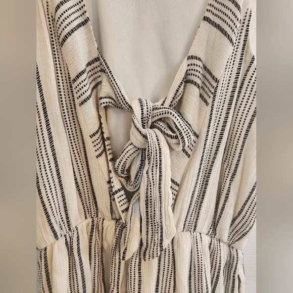 Giani Bini spaghetti strap flutter shorts back tie striped romper lagenlook MED - Picture 4 of 7